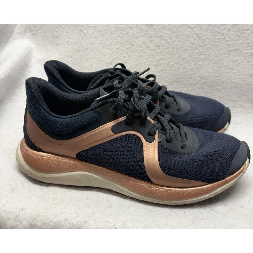 Lululemon Women's Chargefeel Workout Low Athletic Shoes 7.5 Navy Rose Gold Color